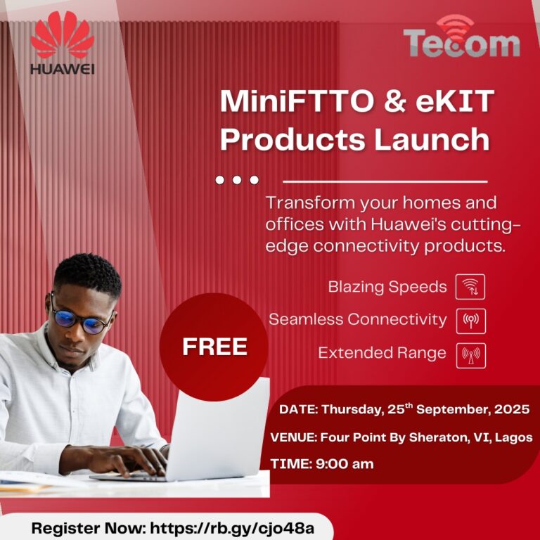 Tecom, Huawei to host MiniFTTO Solutions launch in Lagos, Nigeria, September 18, 2025
