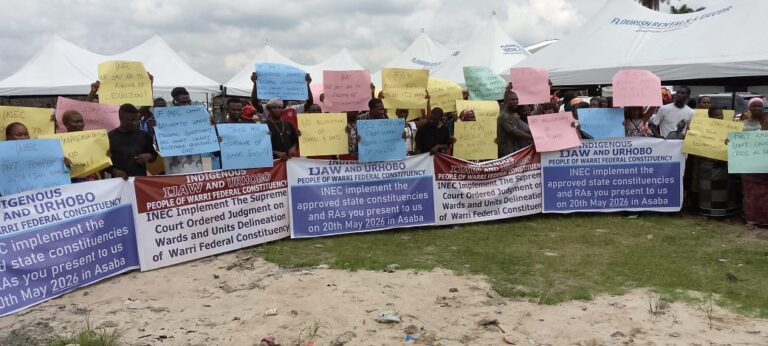 FG allow INEC work – Ijaws, Urhobos protest alleged interference in Warri fed constituency