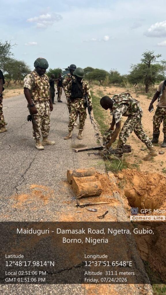 Troops foil suspected terrorist attack, recover IED in Borno