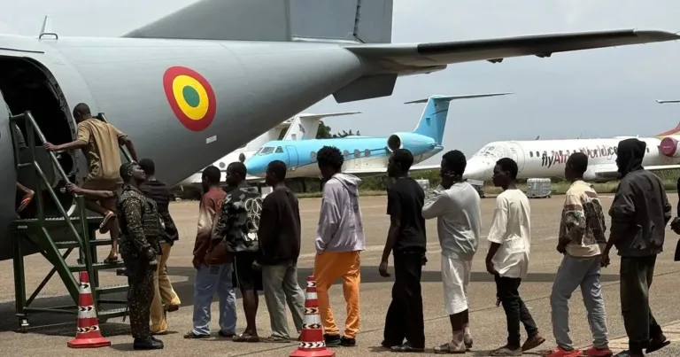 Ghana Repatriates 120 Nigerians After Major Cybercrime Bust In Accra Ghana Repatriates 120 Nigerians After Major Cybercrime Bust In Accra